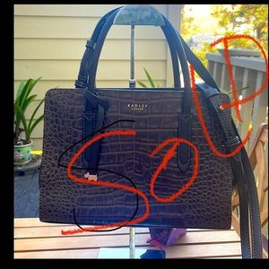 Radley London ladybag, charcoal croc preloved.